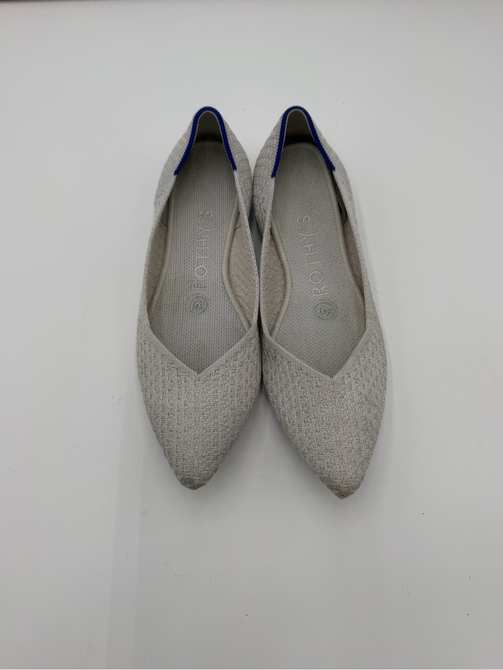 Rothy’s The Point Women’s Size 6 Gray Knit Pointed Toe Washable Flats